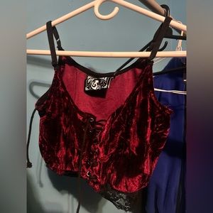 Red velvet bra